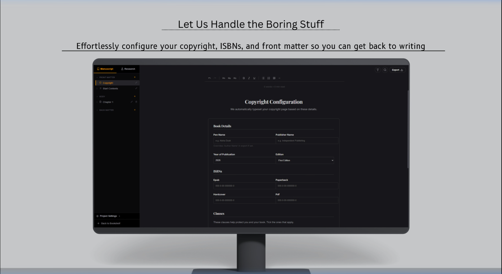BookForge Editor view