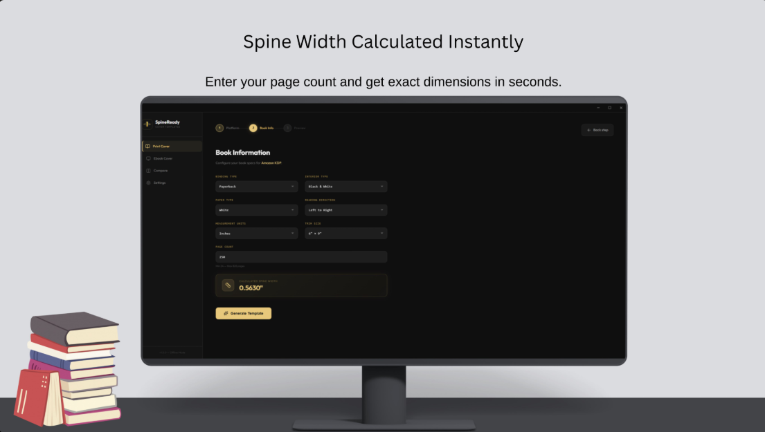 SpineReady Spine Width Calculator — Book Information